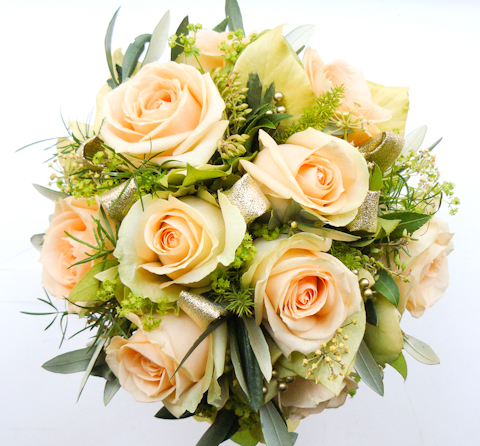 MB431 0029 Bouquet de mariée rose pêche - Murielle Bailet Fleuriste