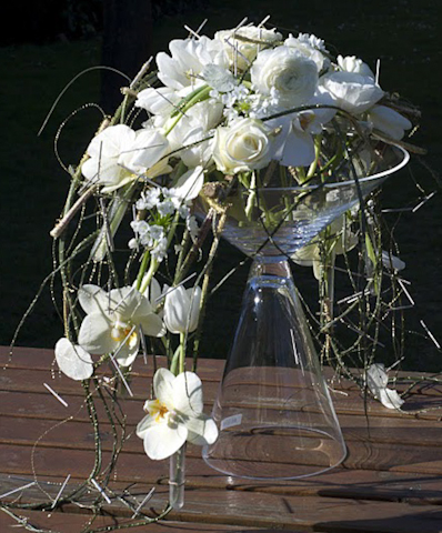 MB431 0049 Bouquet de mariée moderne blanc - Murielle Bailet Fleuriste
